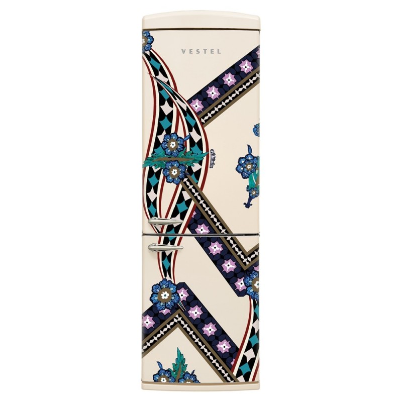 Vestel x Aslı Filinta Retro NFK37211 Bej Saz Buzdolabı