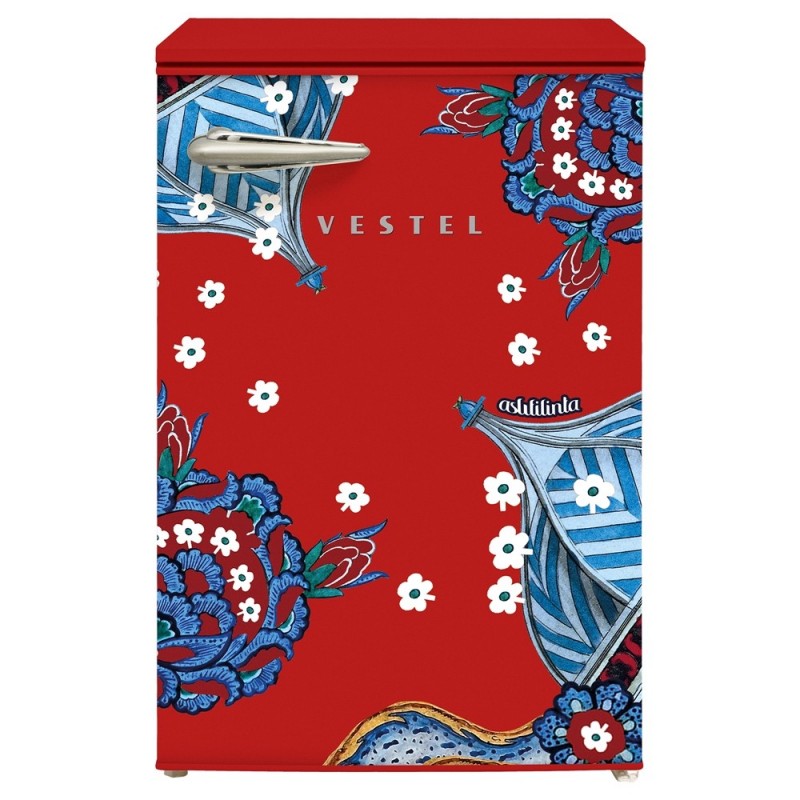 Vestel x Aslı Filinta Retro SB14511 Kırmızı Çini Buzdolabı
