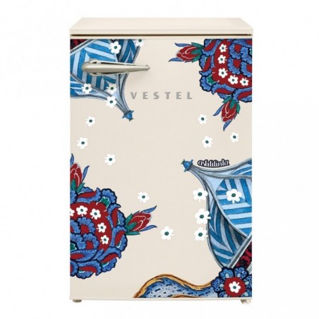 Vestel x Aslı Filinta Retro SB14411 Bej Çini Buzdolabı