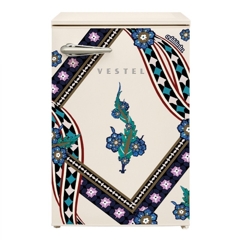 Vestel x Aslı Filinta Retro SB14611 Bej Saz Buzdolabı