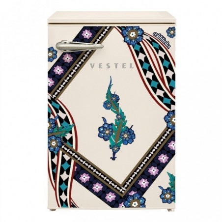 Vestel x Aslı Filinta Retro SB14411 Bej Saz Buzdolabı