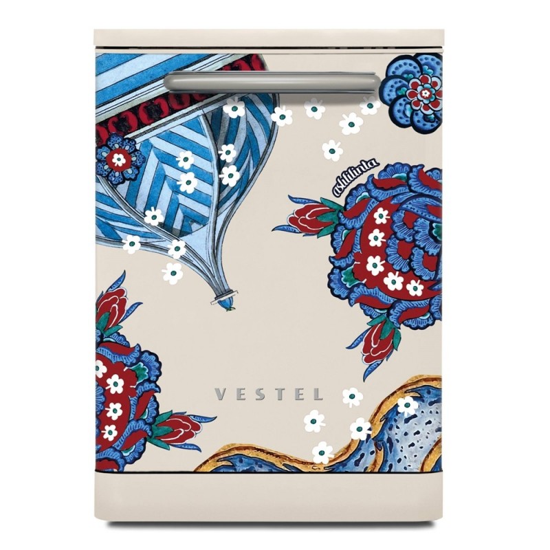 Vestel x Aslı Filinta BM 5001 Retro Bej Çini Bulaşık Makinesi