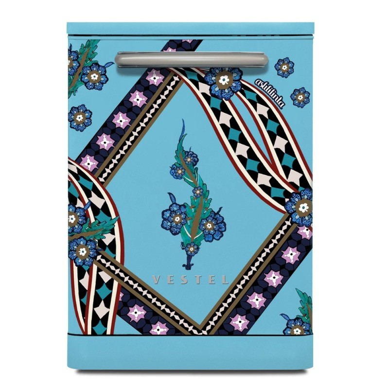 Vestel x Aslı Filinta BM 5001 Retro Düş Mavisi Saz Bulaşık Makinesi