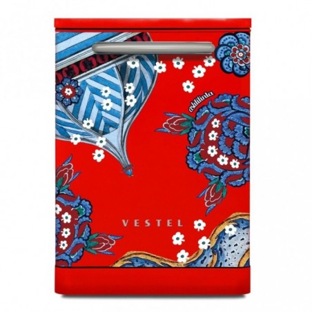 Vestel x Aslı Filinta BM 5001 Retro Kırmızı Çini Bulaşık Makinesi