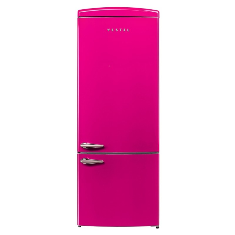 Vestel Retro Nfk52111 Pink No-Frost Refrigerator