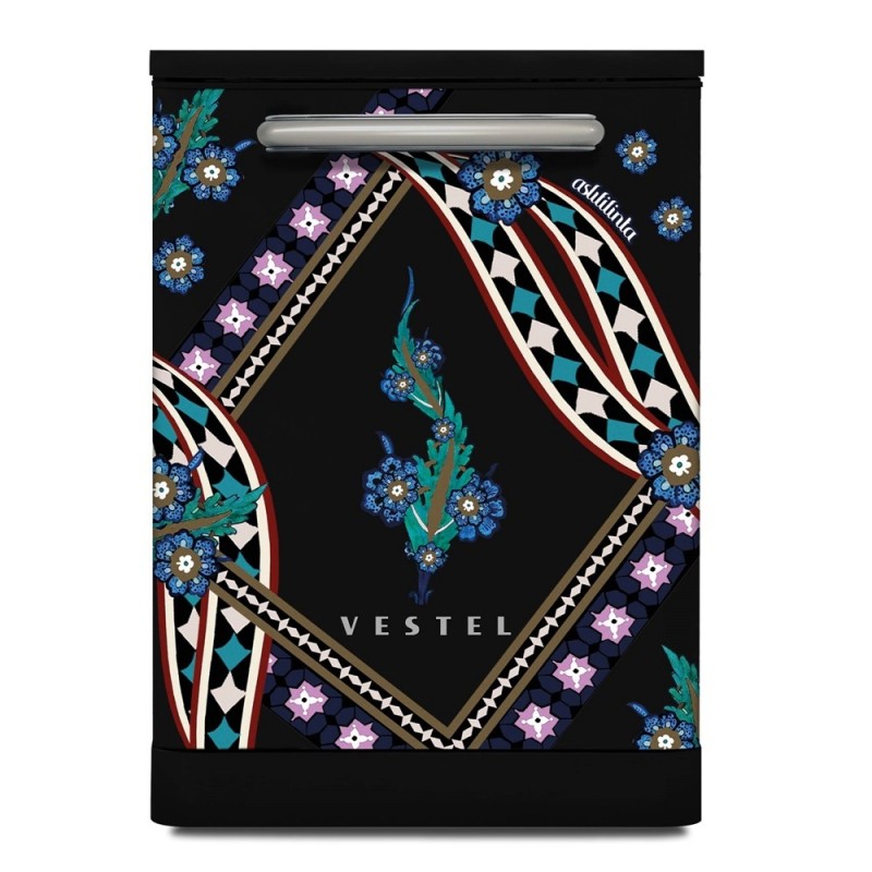 Vestel x Aslı Filinta BM 5001 Retro Siyah Saz Bulaşık Makinesi