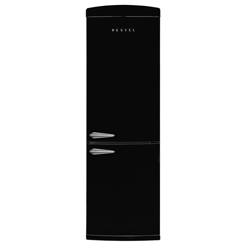 Vestel Retro Nfk37211 Black No-Frost Refrigerator