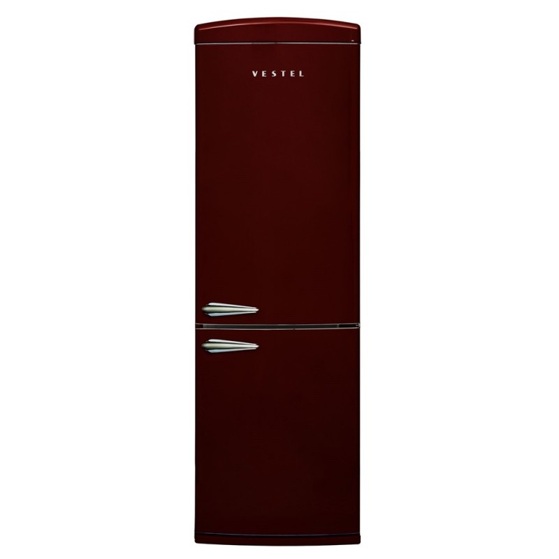Vestel Retro Nfk37211 Claret Red No-Frost Refrigerator