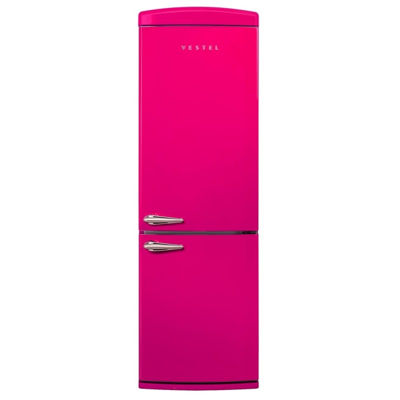 Vestel Retro Nfk37011 Pink No-Frost Refrigerator