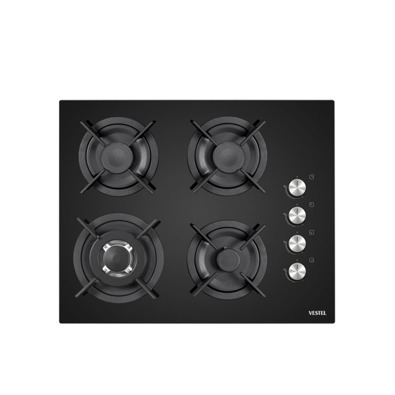 Vestel AO-65104 SDG-DW 65 cm 4 Gözü Gazlı (1 Gözü Wok'lu) Ankastre Ocak