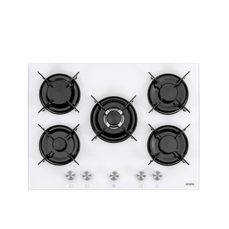 Vestel AO-71159 B DG-W 70 cm 5 Gözü Gazlı (1 Gözü Wok'lu) Ankastre Ocak