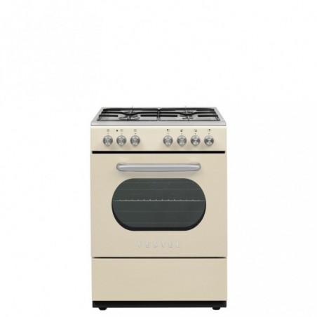 Vestel Retro SF 84011 DG Bej 4 Gözü Gazlı A Enerji Sınıfı Solo Fırın