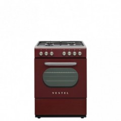 Vestel Retro SF 84011 DG Bordo 4 Gözü Gazlı A Enerji Sınıfı Solo Fırın