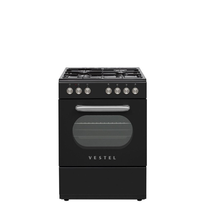 Vestel Retro SF 84011 DG Siyah 4 Gözü Gazlı A Enerji Sınıfı Solo Fırın