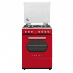 Vestel SF 8400 DG Retro Kırmızı 4 Gözü Gazlı A Enerji Sınıfı Solo Fırın