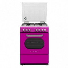 Vestel SF 8400 DG Retro Pembe 4 Gözü Gazlı A Enerji Sınıfı Solo Fırın