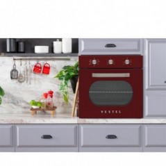 Vestel AF-6682 Retro Bordo 70 Lt A Enerji Sınıfı Ankastre Fırın