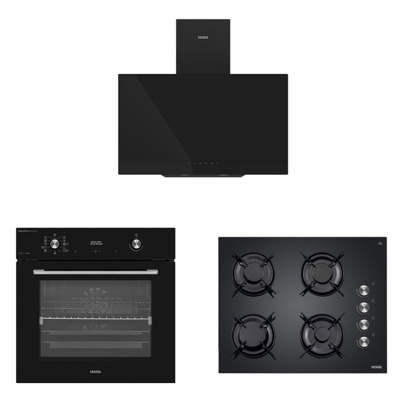 Vestel Eğik Siyah Buharlı Set