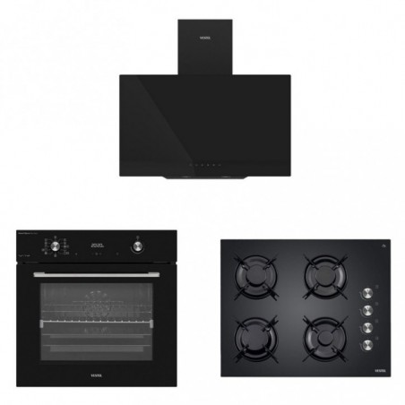 Vestel Eğik Siyah Buharlı Set