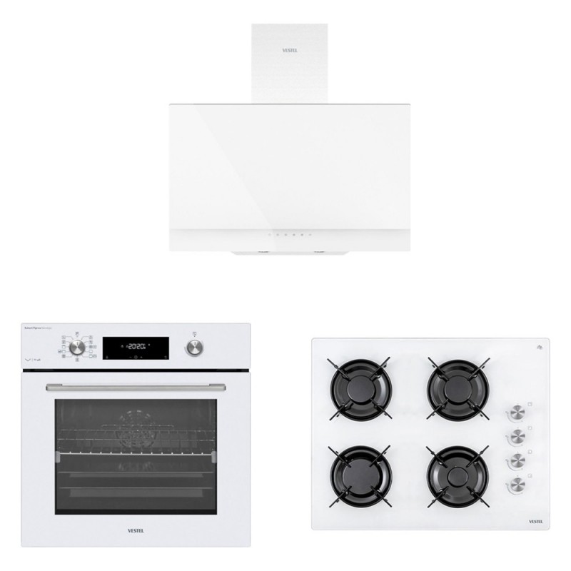 Vestel Eğik Beyaz Buharlı Set