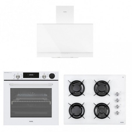 Vestel Eğik Beyaz Buharlı Lightfry Set