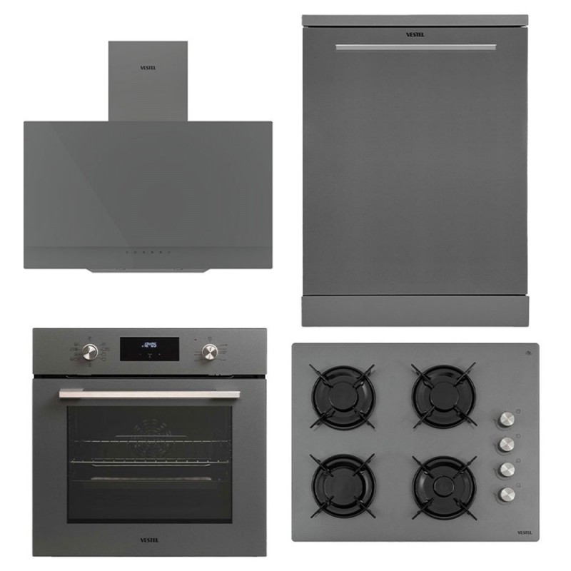Vestel 4'lü Eğik Gri Dijital Lezzet Set
