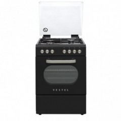 Vestel SF 8400 DG Retro Black 4-Burner Gas Retro Black Blue Solo Oven