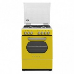 Vestel SF 8400 DG Retro Yellow 4-Burner Gas Retro Yellow Solo Oven