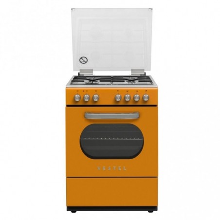 Vestel SF 8400 DG Retro Orange 4-Burner Gas Retro Orange Solo Oven