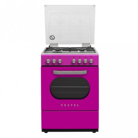 Vestel SF 8400 DG Retro Pink 4-Burner Gas Retro Pink Solo Oven