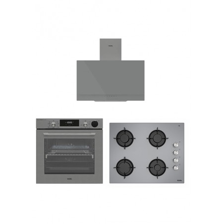 Eğik Gri Buharlı Lightfry Set