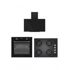 Eğik Siyah Buharlı Lightfry Set