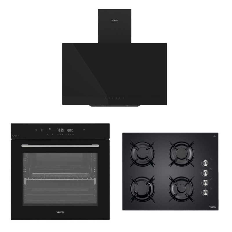 Vestel Inclined Black 4 Trays 4 Food Set Vestel Inclined Black 4 Trays 4 Food Set